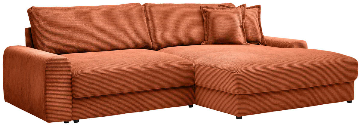 ECKSOFA Terracotta Cord  - Terracotta/Schwarz, MODERN, Kunststoff/Textil (300/180cm) - Carryhome