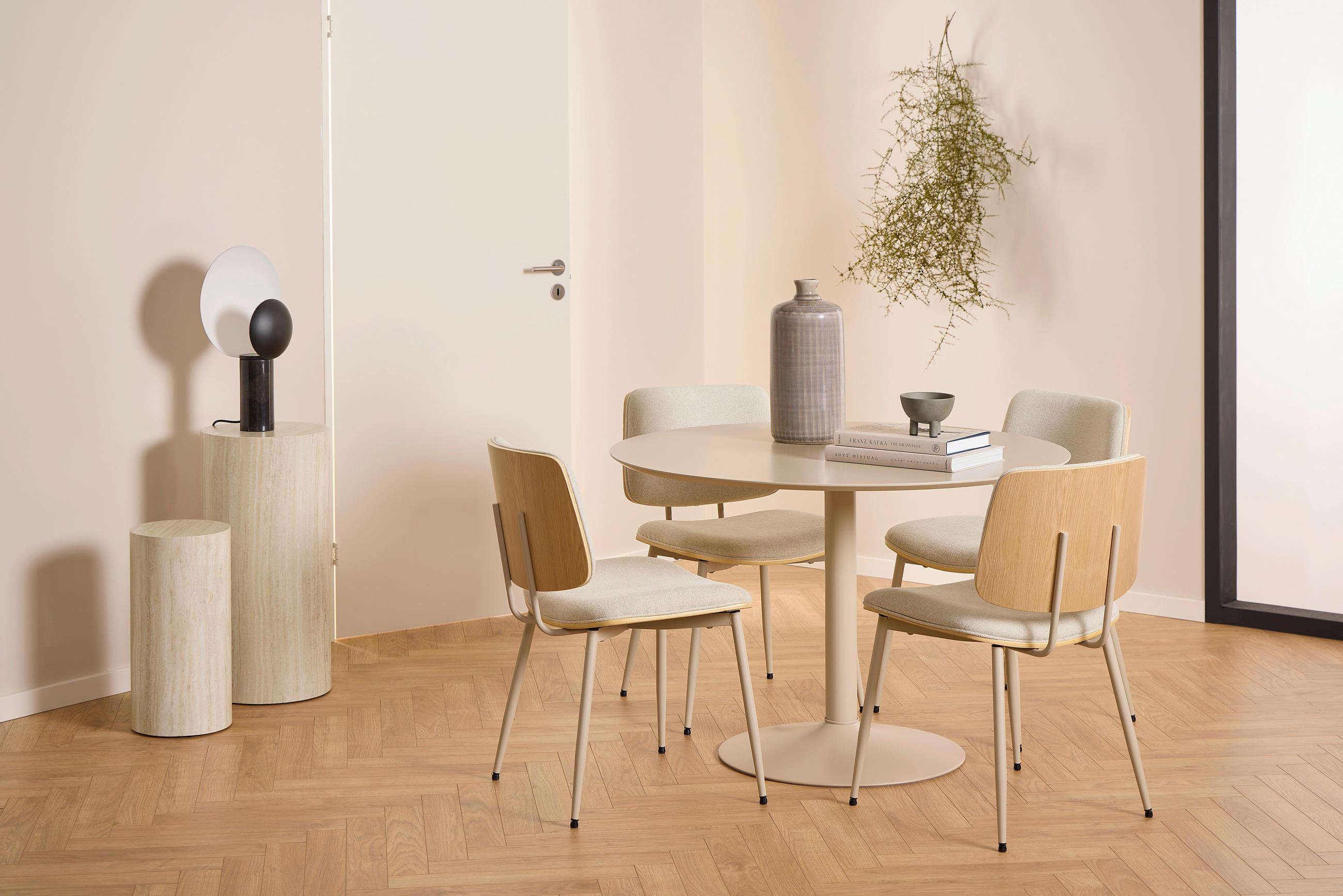STUHL  in Stahl Struktur  - Beige/Naturfarben, Trend, Holzwerkstoff/Textil (51,5/82,5/53cm) - MID.YOU