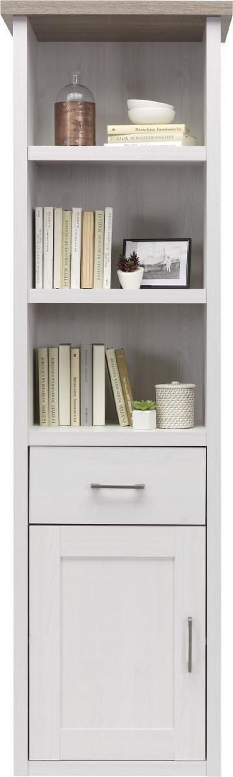 STANDREGAL  60/201/43 cm Weiss, Trüffeleichefarben  - Weiss/Trüffeleichefarben, Lifestyle, Holzwerkstoff/Metall (60/201/43cm) - Carryhome