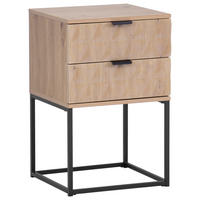 NACHTSCHRANK 42,5/67/38,5 cm  - Eichefarben/Schwarz, KONVENTIONELL, Holzwerkstoff/Metall (42,5/67/38,5cm) - Boxxx