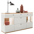 SIDEBOARD 180/92/44 cm  - Eiche Bianco/Anthrazit, Design, Glas/Holz (180/92/44cm) - Novel