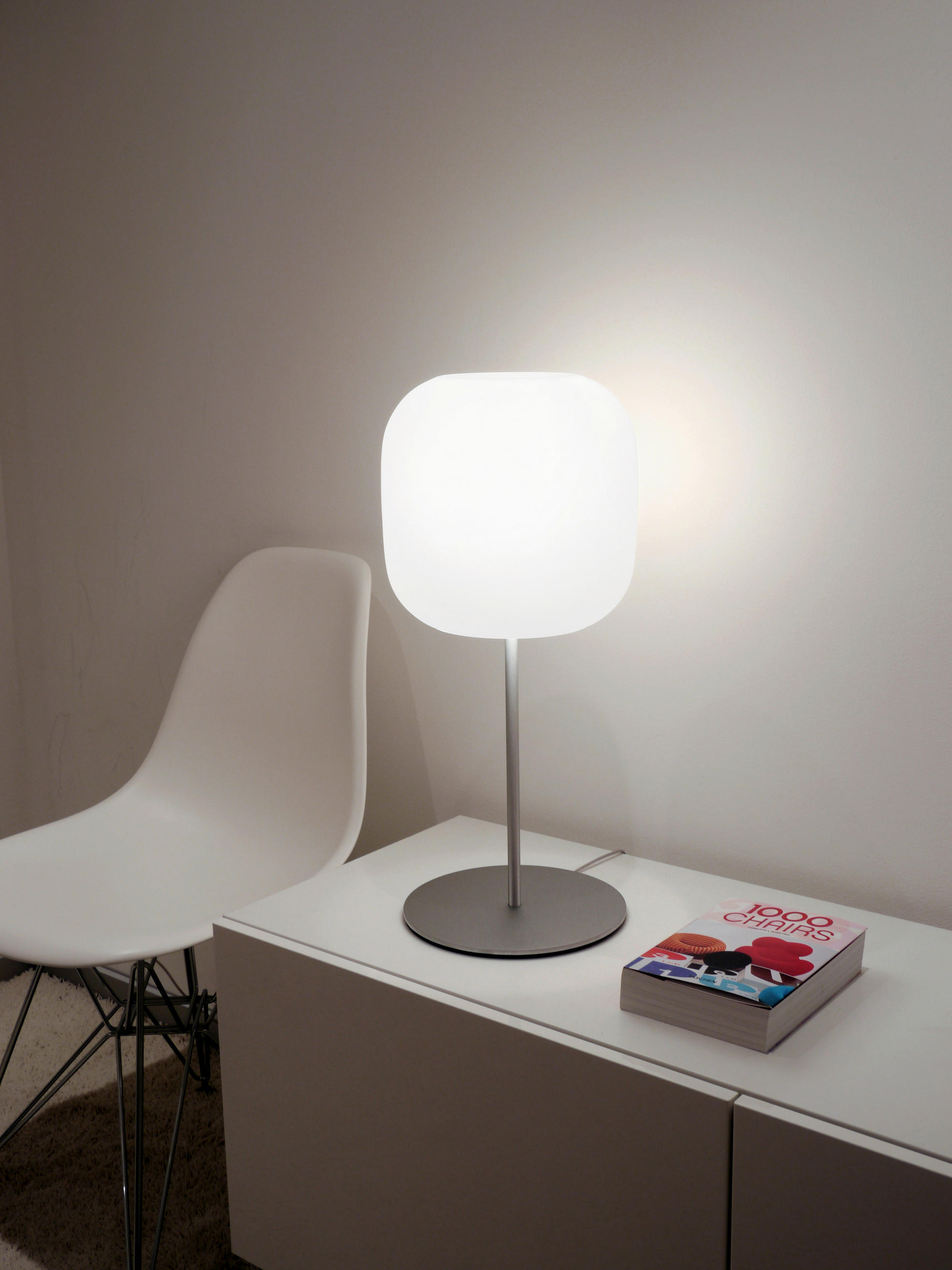 TISCHLEUCHTE MUREA 25/55 cm   - Weiß, KONVENTIONELL, Glas (25/55cm)