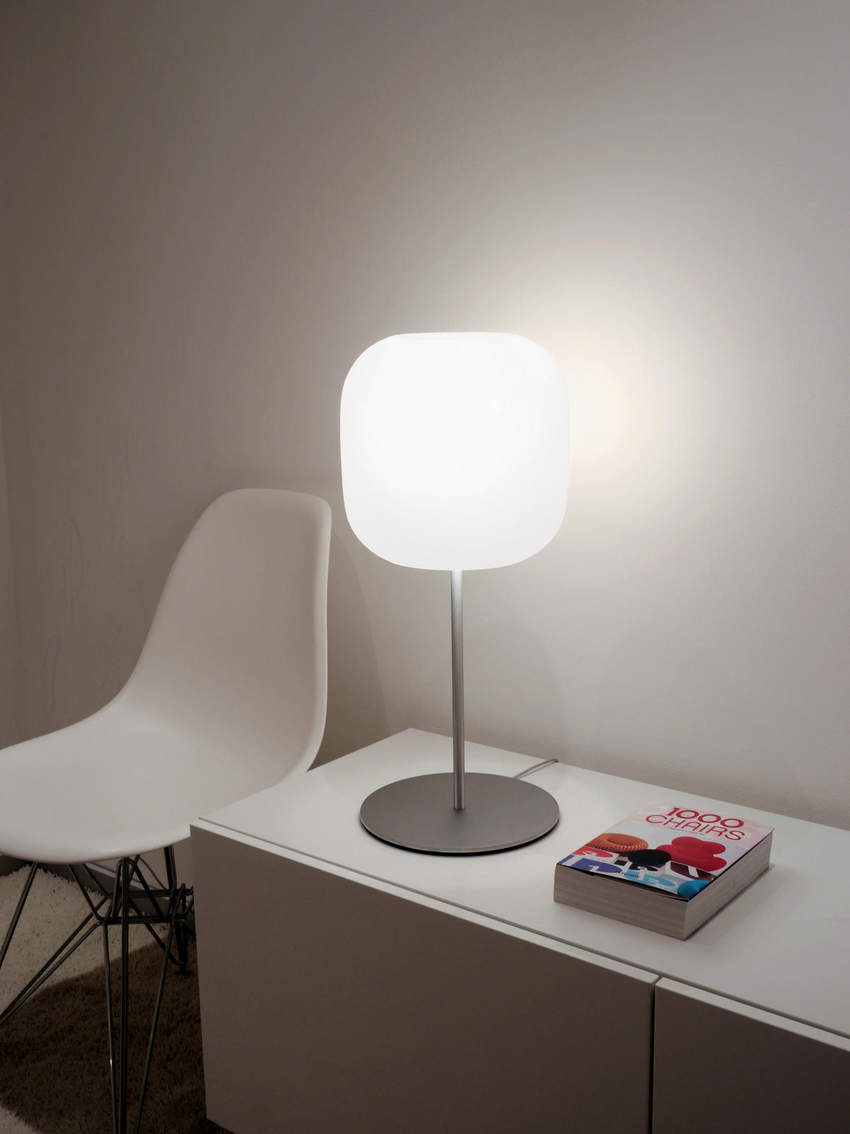 TISCHLEUCHTE MUREA 25/55 cm   - Weiß, KONVENTIONELL, Glas (25/55cm)