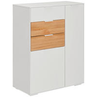 SCHUHSCHRANK Eiche massiv Weiß, Eichefarben  - Eichefarben/Weiß, Design, Holz/Holzwerkstoff (82/104/40cm) - MID.YOU