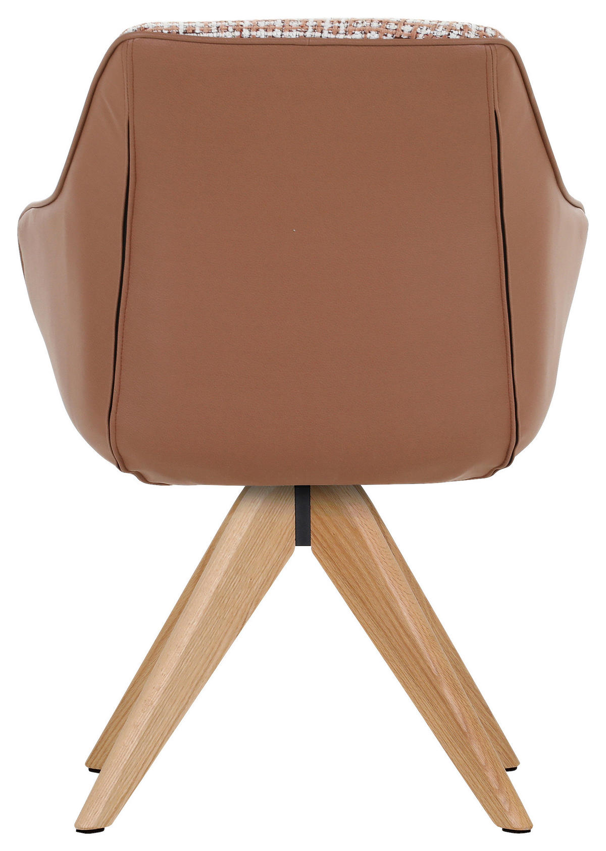 STOL MED ARMSTÖD chenille, läderimitation  - vit/terrakotta, Modern, trä/textil (60/83/65cm) - Novel