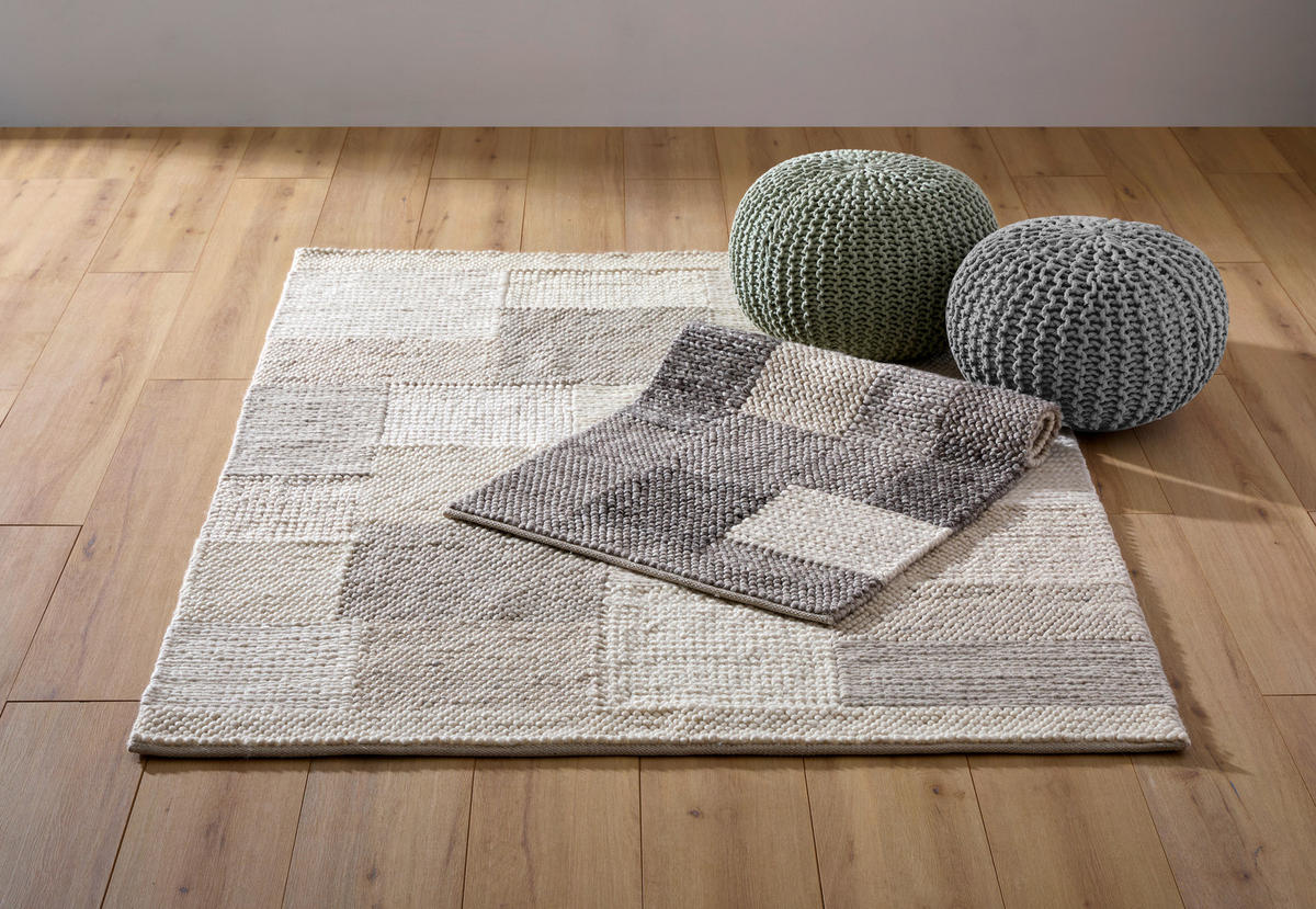 HANDWEBTEPPICH 130/190 cm Nordic Weiß  - Weiß, Natur, Textil (130/190cm) - Linea Natura