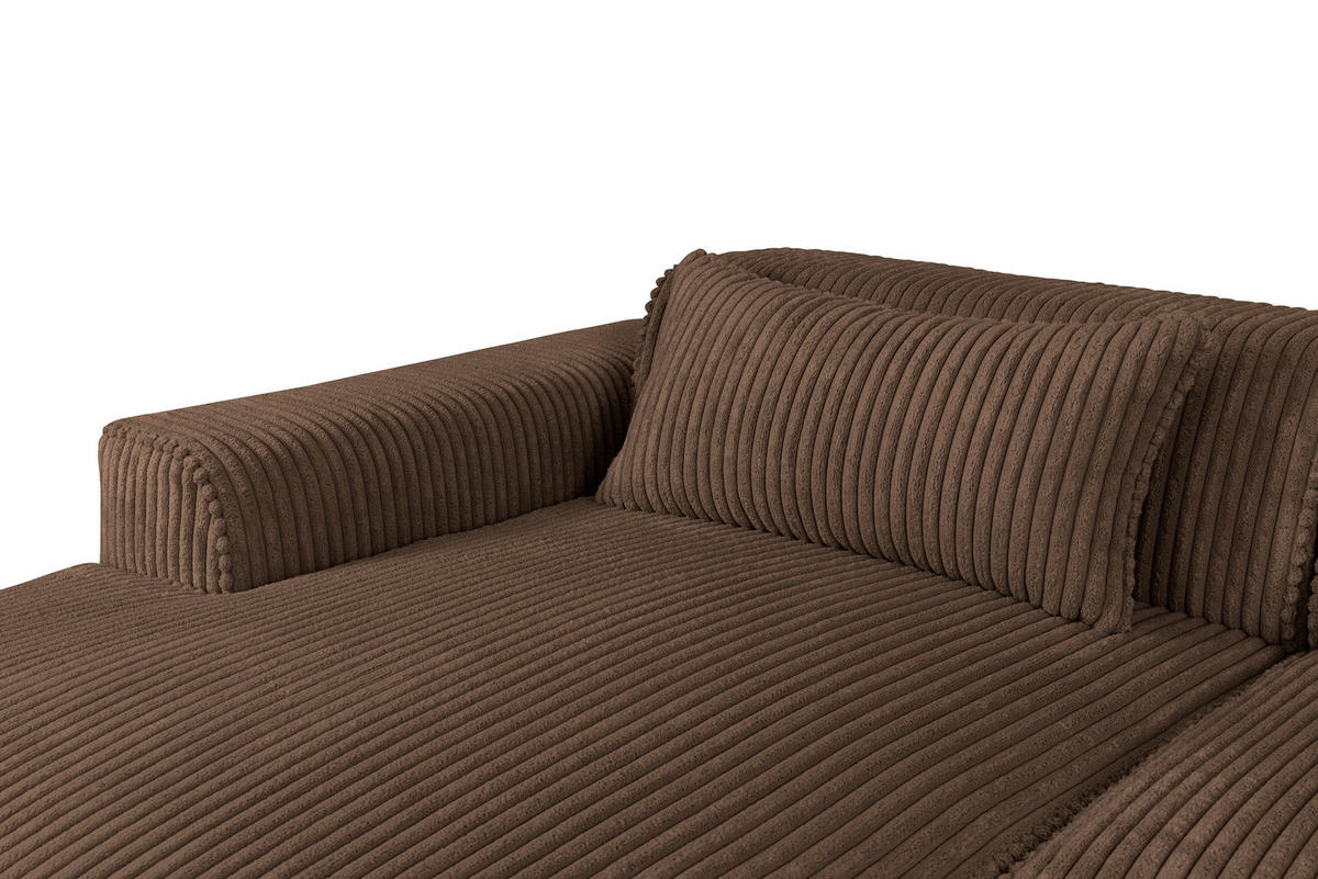 ECKSOFA BILLUND Braun Cord Nierenkissen  - Schwarz/Braun, KONVENTIONELL, Kunststoff/Textil (294/165cm) - Livetastic
