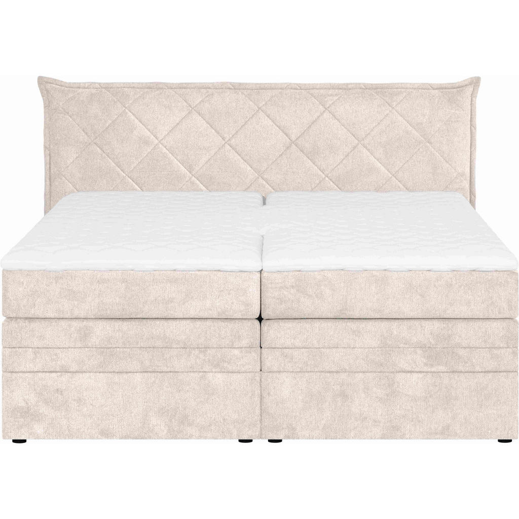 Thumbnail - Welnova Boxspringbett, Beige, Textil, H3 + H4, 7-Zonen, Höhe ca. 17 cm, 160x200 cm, gepolstertes Kopfteil, in verschiede...