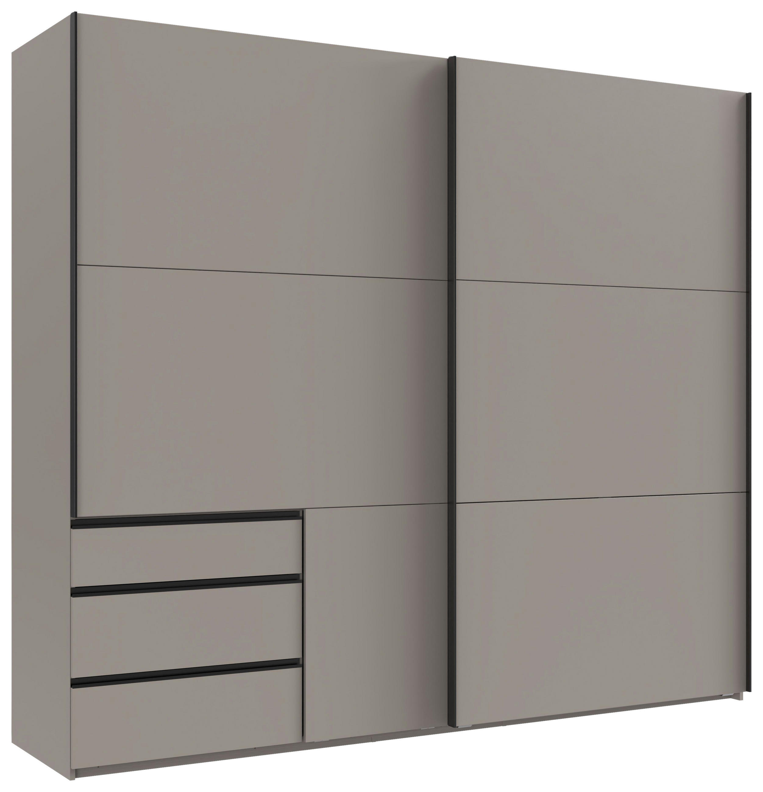 SCHWEBETÜRENSCHRANK Grau, Sahara  - Schwarz/Grau, Modern, Holzwerkstoff/Metall (250/216/65cm) - MID.YOU