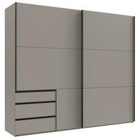 SCHWEBETÜRENSCHRANK Grau, Sahara  - Schwarz/Grau, Modern, Holzwerkstoff/Metall (250/216/65cm) - MID.YOU