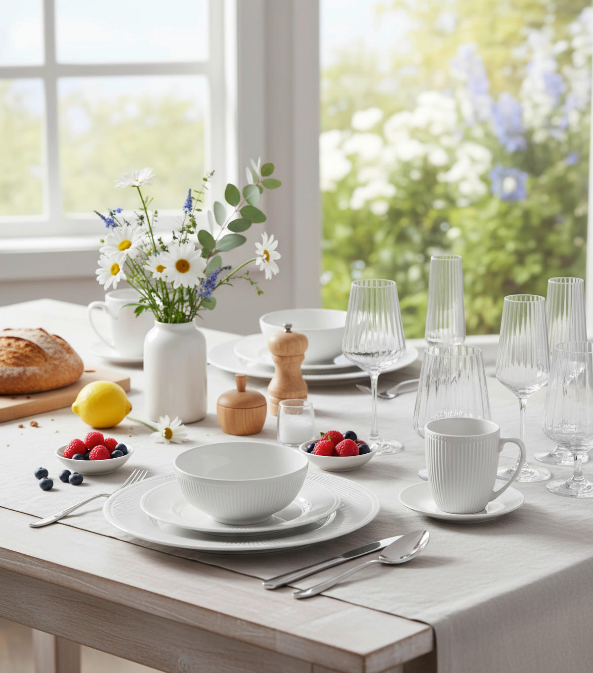 KOMBI SERVIS    24-dijelni   NELE  - bijela, Konvencionalno, keramika - Landscape