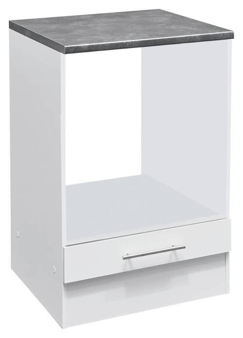 HERDUMBAUSCHRANK 60/90/60 cm in Grau, Weiß - Edelstahlfarben/Weiß, KONVENTIONELL, Holzwerkstoff/Metall (60/90/60cm) - MID.YOU