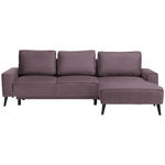 ECKSOFA in Velours Violett  - Violett/Schwarz, Basics, Holz/Textil (260/161cm) - Carryhome