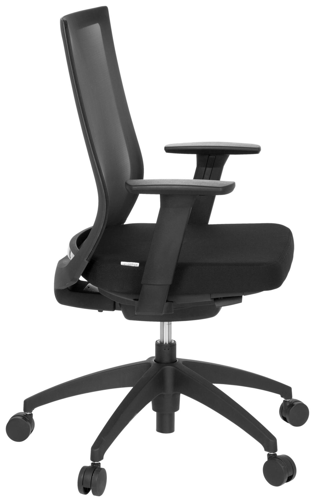 DREHSTUHL Netzbespannung, Flachgewebe Schwarz, Chromfarben  - Chromfarben/Schwarz, MODERN, Kunststoff/Textil (63/106/55cm) - MID.YOU