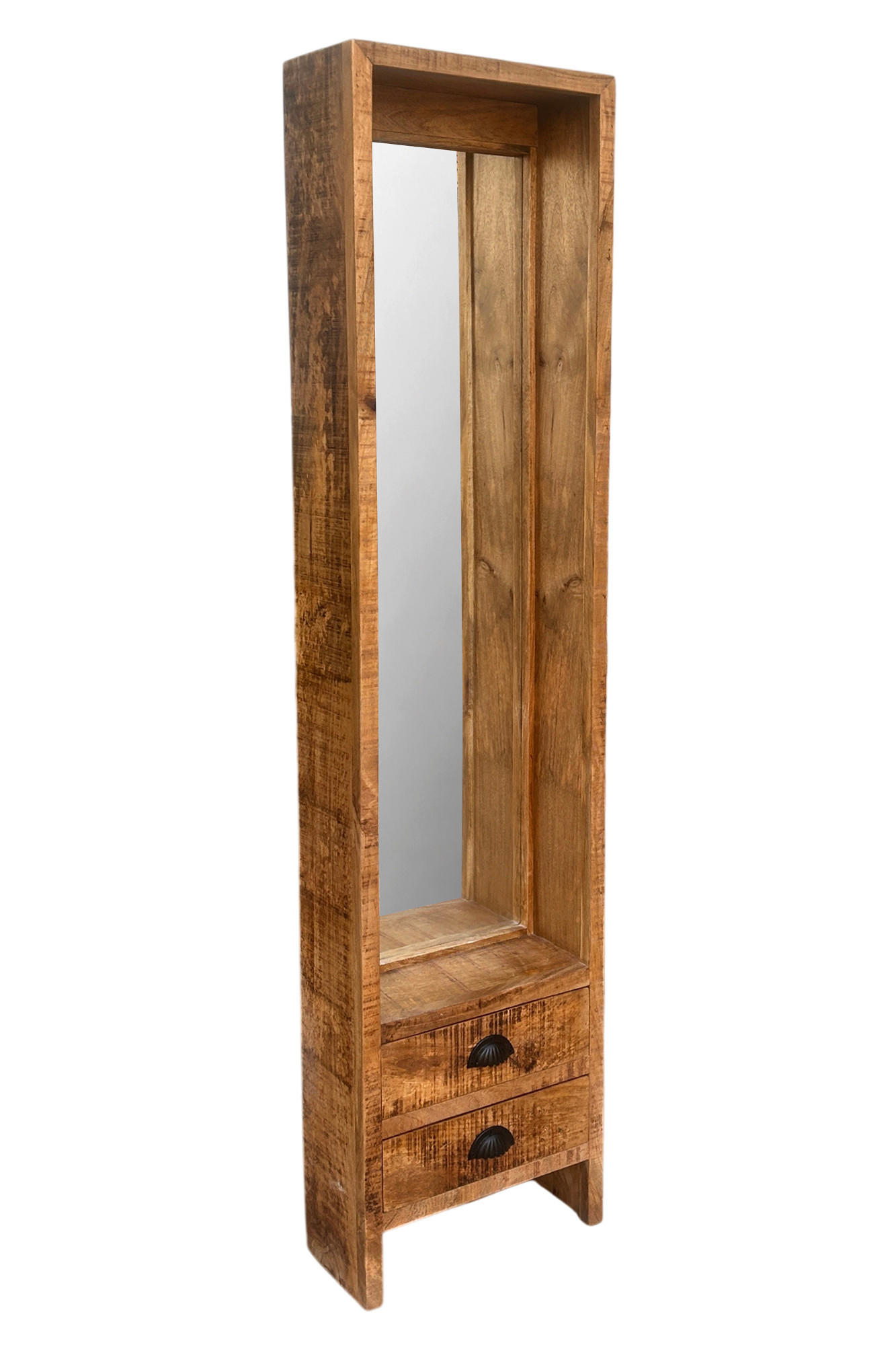 SPIEGELSCHRANK 52/192/27 cm  - Schwarz/Naturfarben, KONVENTIONELL, Holz/Metall (52/192/27cm) - MID.YOU
