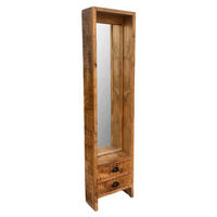 SPIEGELSCHRANK 52/192/27 cm  - Schwarz/Naturfarben, KONVENTIONELL, Holz/Metall (52/192/27cm) - MID.YOU