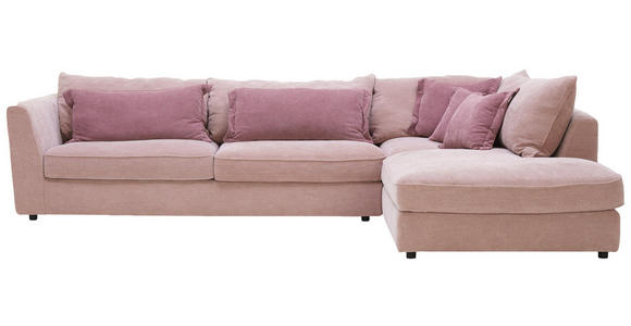 WOHNLANDSCHAFT in Textil Altrosa, Rosa - Schwarz/Altrosa, ROMANTIK / LANDHAUS, Kunststoff/Textil (329/225cm) - Valnatura
