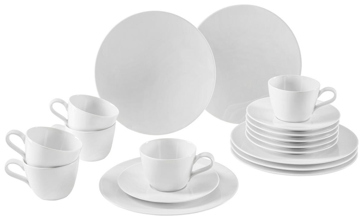 KAFFEESERVICE Weiß Life 18-teilig  - Weiß, Design, Keramik (43/24/18,1cm) - Seltmann Weiden