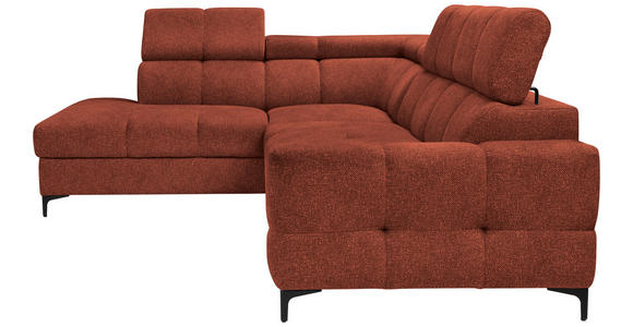 ECKSOFA in Struktur Dunkelorange  - Dunkelorange/Schwarz, MODERN, Textil/Metall (212/254cm) - Carryhome