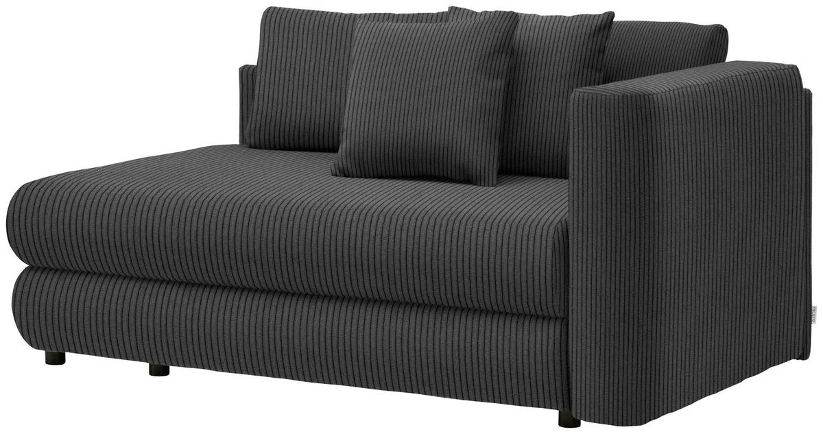 RÉCAMIERE in Cord Graubraun  - Graubraun/Schwarz, Design, Kunststoff/Textil (171/71-88/93cm) - Cantus