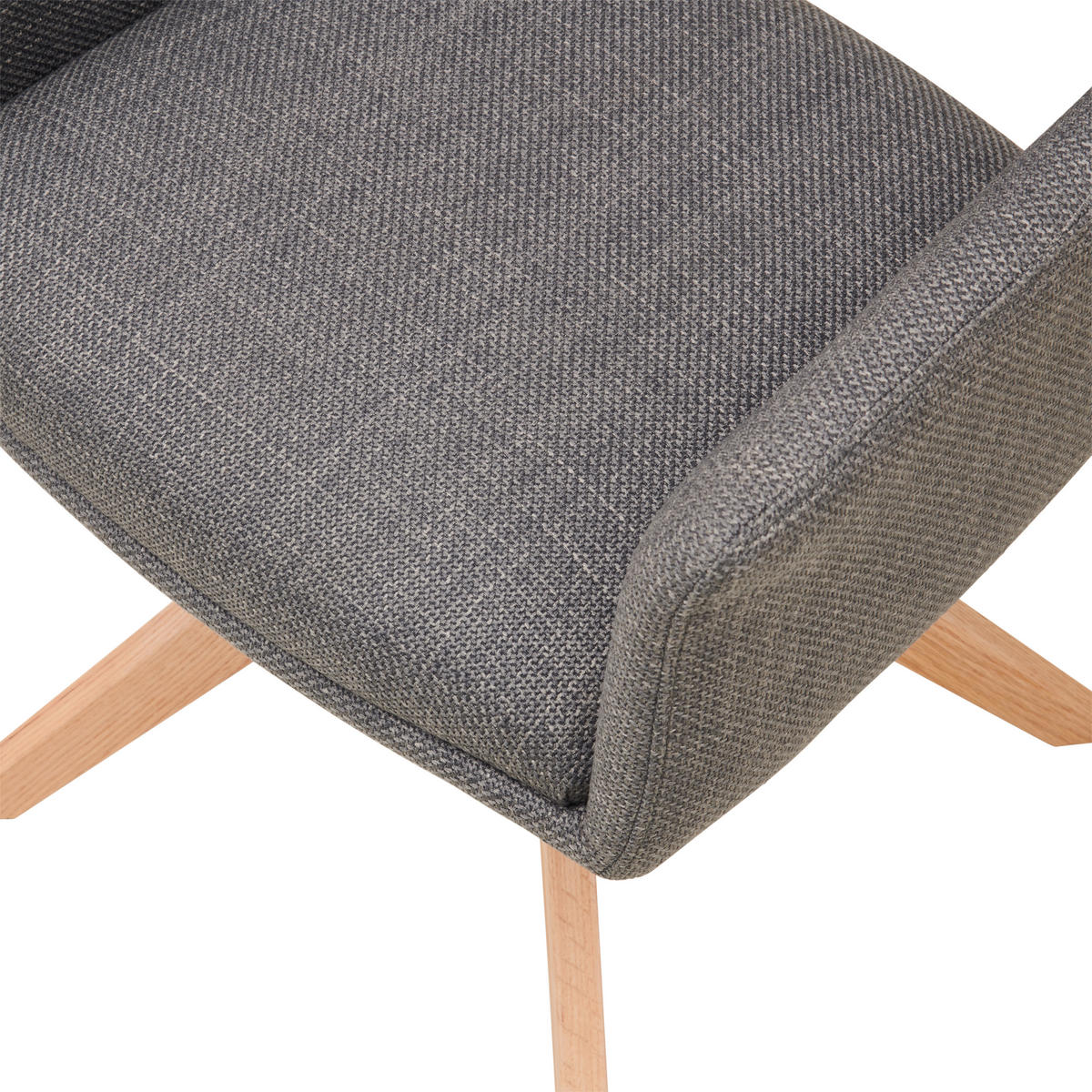 ARMLEHNSTUHL in Holz, Metall, Textil Grau  - Naturfarben/Grau, LIFESTYLE, Holz/Textil (62/87/60cm) - MID.YOU