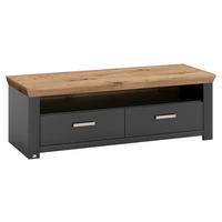LOWBOARD  in 139,7/46,6/51,2 cm  - Graphitfarben/Eiche Artisan, Design, Holzwerkstoff/Metall (139,7/46,6/51,2cm) - SetOne by Musterring