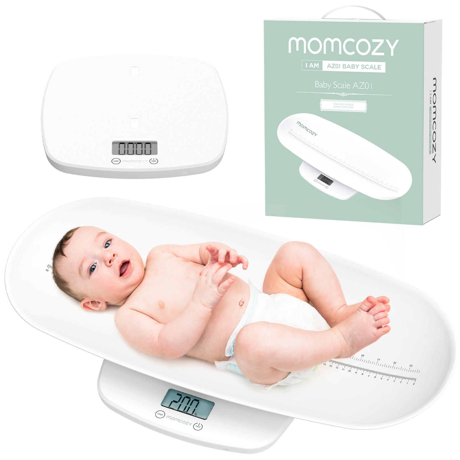 Momcozy Babywaage Weiß 18x11.2x5.5 cm