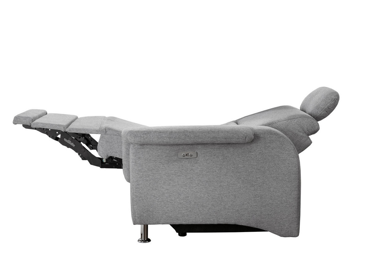 ECKSOFA in Chenille Silberfarben  - Chromfarben/Silberfarben, Modern, Textil/Metall (165/231cm) - Livetastic