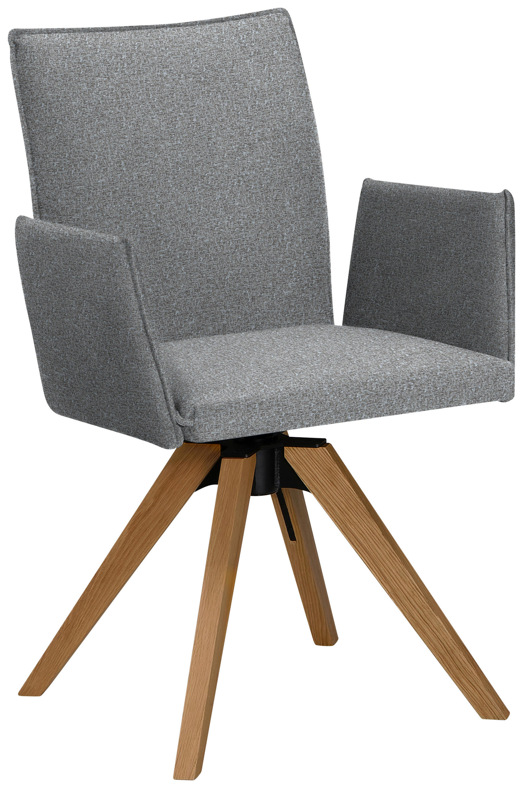 ARMLEHNSTUHL in Holz, Textil Eichefarben, Hellgrau  - Eichefarben/Hellgrau, KONVENTIONELL, Holz/Textil (64/91/61cm) - Moderano