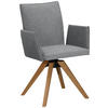 ARMLEHNSTUHL in Holz, Textil Eichefarben, Hellgrau  - Eichefarben/Hellgrau, KONVENTIONELL, Holz/Textil (64/91/61cm) - Moderano