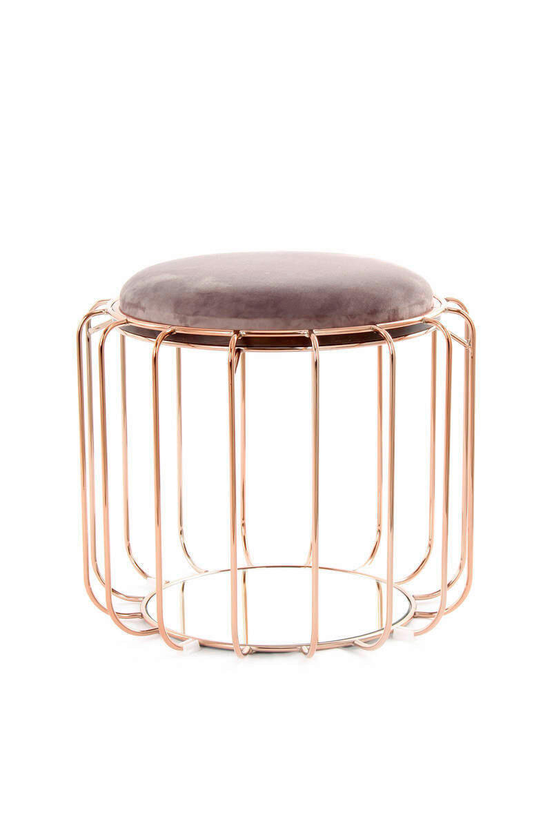 BEISTELLTISCH Metall, Kunststoff, Glas, Textil, Holzwerkstoff 50/50/45 cm  - Violett/Kupferfarben, Basics, Glas/Holzwerkstoff (50/50/45cm) - Kayoom