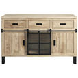BUFFET 145/180/42 cm  in  - Graubraun/Schwarz, LIFESTYLE, Glas/Holz (145/180/42cm) - Landscape