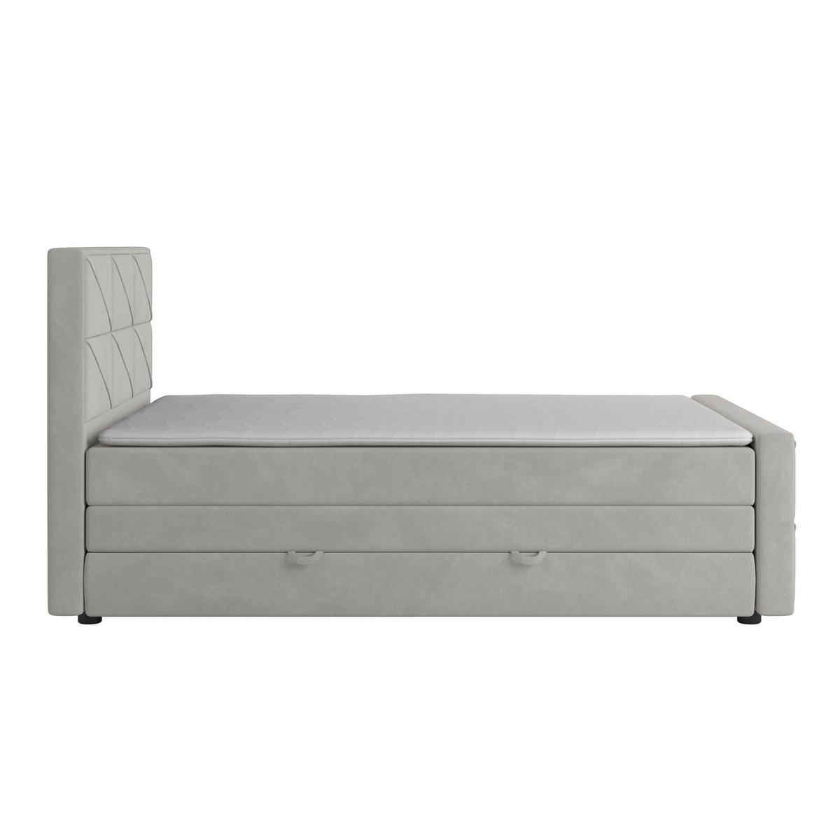 BOXSPRINGBETT 140/200 cm  in Hellgrau  - Hellgrau, Modern, Holz/Kunststoff (140/200cm) - MID.YOU