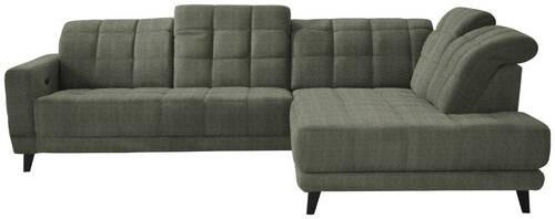 ECKSOFA in Webstoff Grün  - Schwarz/Grün, Design, Holz/Textil (302/216cm) - Xora