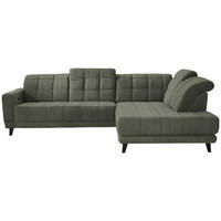ECKSOFA in Webstoff Grün  - Schwarz/Grün, Design, Holz/Textil (302/216cm) - Xora
