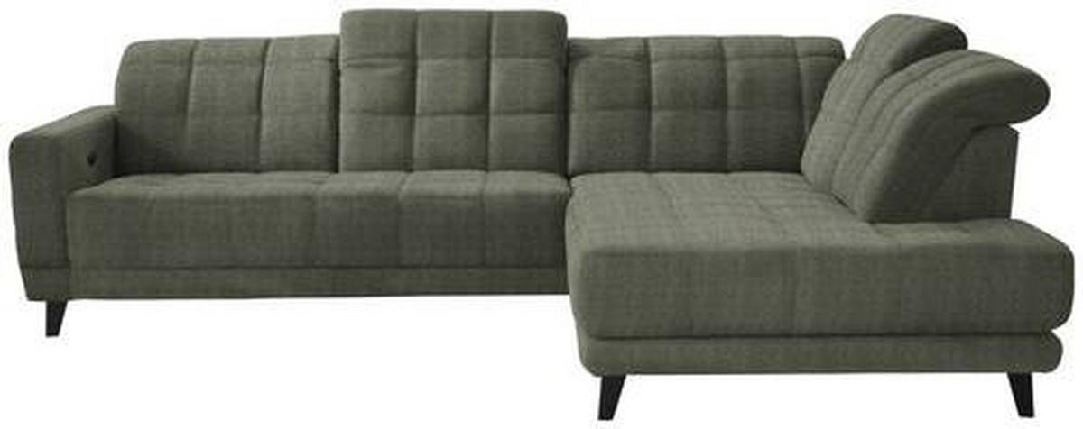 ECKSOFA in Webstoff Grün  - Schwarz/Grün, Design, Holz/Textil (302/216cm) - Xora