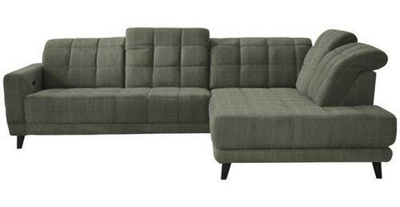 ECKSOFA in Webstoff Grün 302/216 cm - Schwarz/Grün, Design, Holz/Textil (302/216cm) - Xora