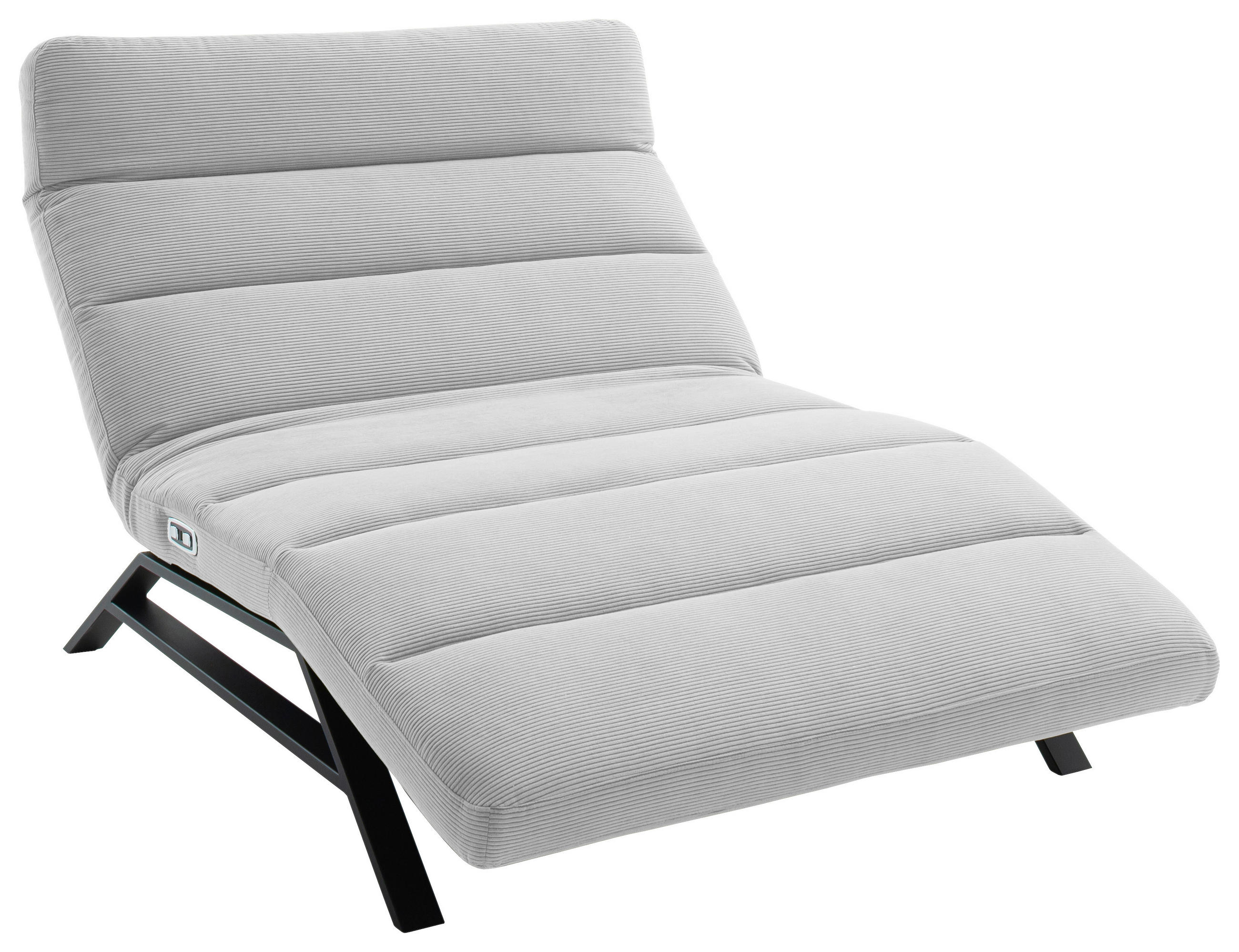 RELAXLIEGE Feincord Silberfarben  - Silberfarben/Schwarz, Design, Textil/Metall (120/54-113/158-198cm) - Pure Home Lifestyle