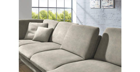 WOHNLANDSCHAFT in Velours Platinfarben - Platinfarben/Schwarz, Design, Textil/Metall (208/344/180cm) - Dieter Knoll