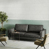 2,5-SITZER Dunkelgrau Echtleder Lederlook  - Dunkelgrau/Schwarz, Design, Leder/Textil (168/85/92cm) - Livetastic