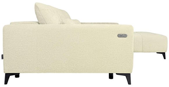 ECKSOFA  in Chenille Creme  279/222 cm  - Creme/Schwarz, KONVENTIONELL, Kunststoff/Textil (279/222cm) - Hom`in