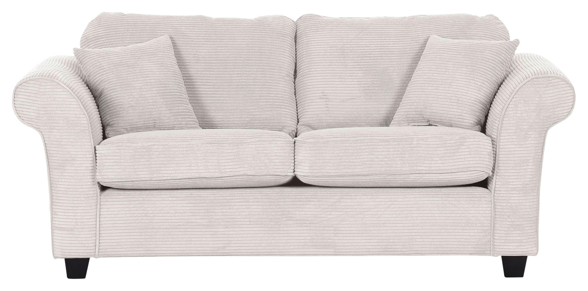 2-SITZER-SOFA Cord Naturfarben  - Dunkelbraun/Naturfarben, KONVENTIONELL, Holz/Textil (190/90/70cm) - home24