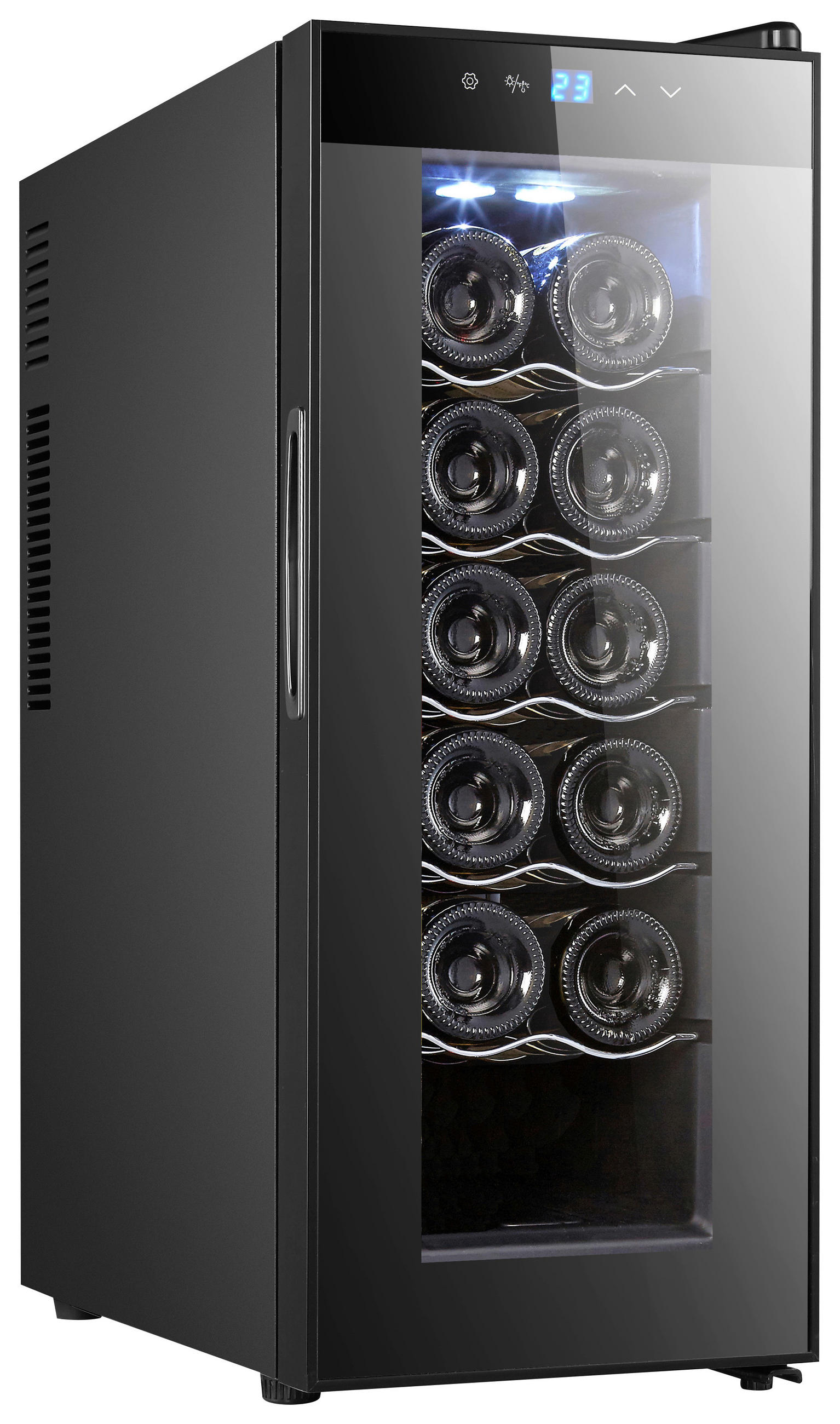 WEINKÜHLSCHRANK BCW-41B - Schwarz, KONVENTIONELL, Glas/Kunststoff (27,3/55/74,2cm) - Atrigo