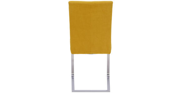 SCHWINGSTUHL in Edelstahl Chenille - Edelstahlfarben/Gelb, Design, Textil/Metall (47/97/60cm) - Moderano