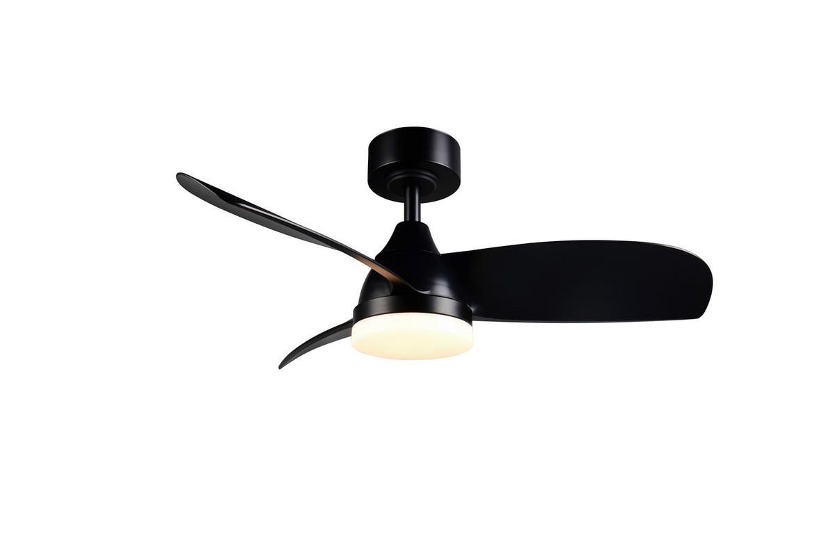 DECKENVENTILATOR  90,0/32,5-40,0 cm    - Schwarz, Konventionell, Metall (90,0/32,5-40,0cm)