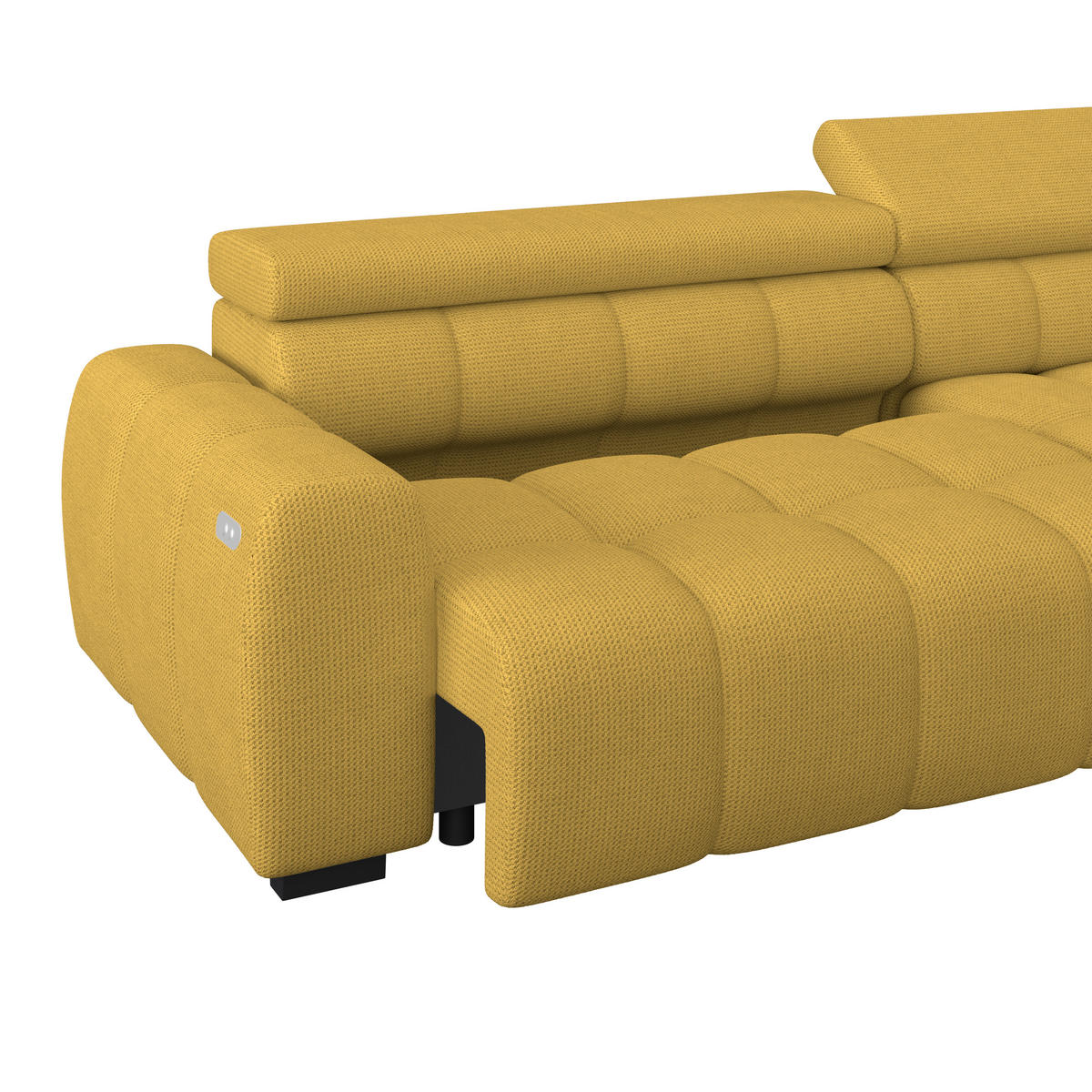 HÖRNSOFFA i vävt tyg senapsgul  - svart/senapsgul, Trend, textil/plast (285/168cm) - Livetastic