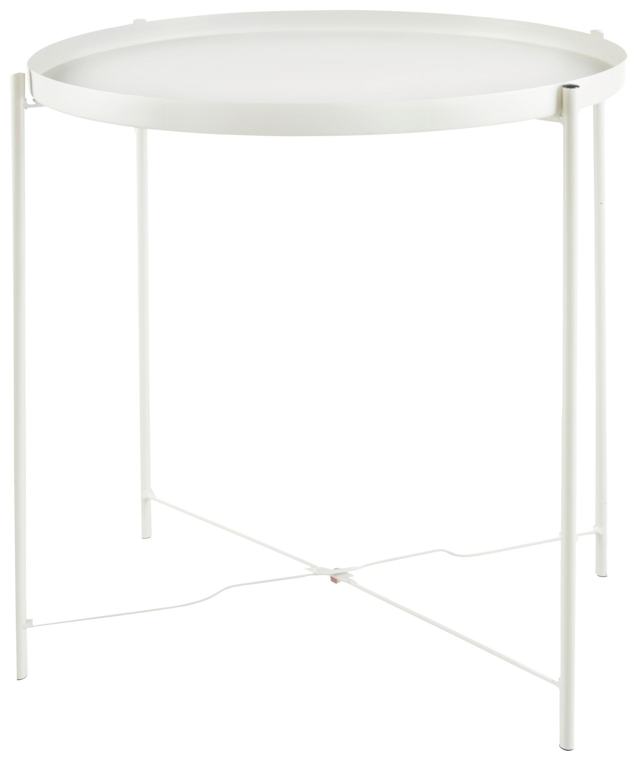 POMOĆNI STOLIĆ bijela metal - bijela/crna, Basics, metal (41,5/41,5/43cm) - Ambia Home