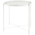 BEISTELLTISCH 41,5/41,5/43 cm Weiß rund  - Schwarz/Weiß, Basics, Metall (41,5/41,5/43cm) - Ambia Home