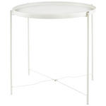 BEISTELLTISCH 41,5/41,5/43 cm Weiß rund  - Schwarz/Weiß, Basics, Metall (41,5/41,5/43cm) - Ambia Home