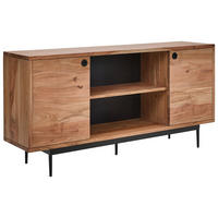 SIDEBOARD  in 160/76/40 cm  - Schwarz/Naturfarben, LIFESTYLE, Holz/Metall (160/76/40cm) - Livetastic